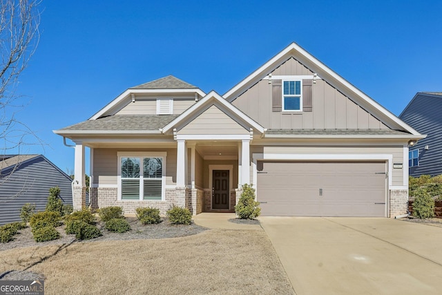 craftsman-style house with a garage