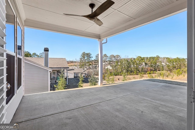 view of patio / terrace with ceiling fan