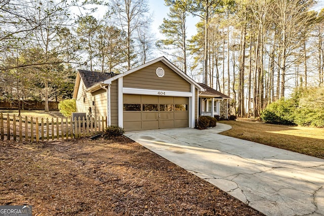 view of home's exterior with a garage