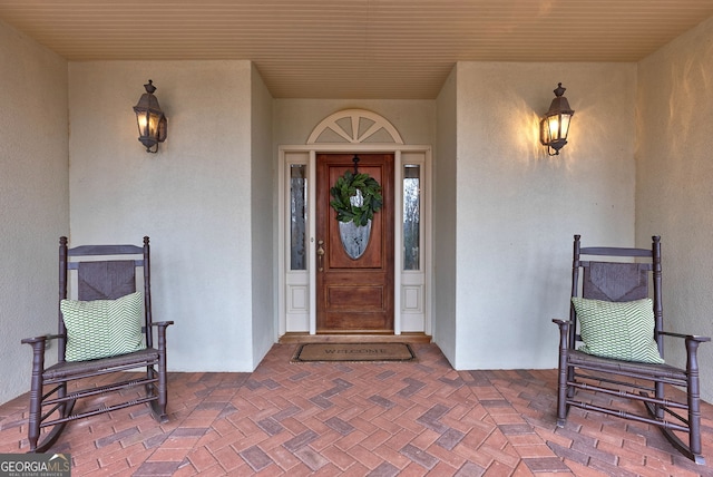 254 Ridgewood Rd, Clarkesville, GA 30523 - view of exterior entry featuring stucco siding