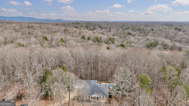 aerial view featuring a mountain view