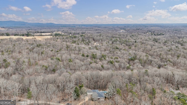 birds eye view of property featuring a mountain view