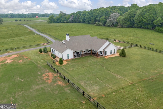 bird's eye view featuring a rural view