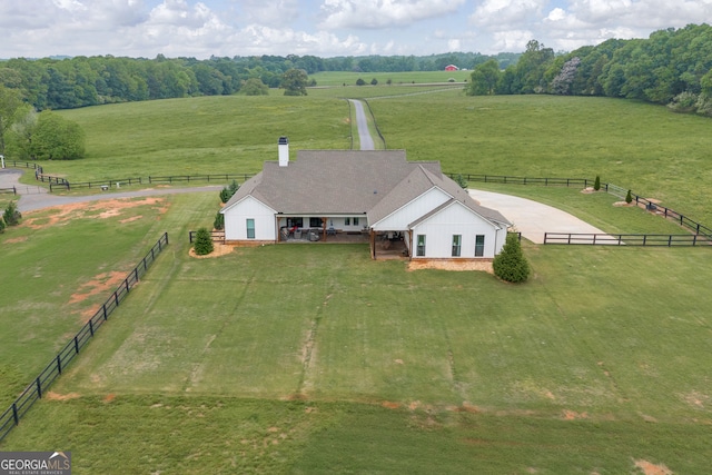 bird's eye view with a rural view
