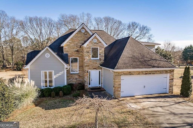 view of property with a garage