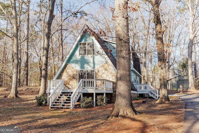 exterior space featuring a deck