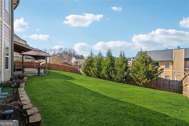 view of yard featuring a gazebo