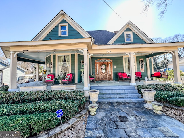 view of front of home with a porch