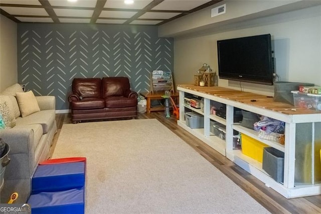 living room featuring wood-type flooring