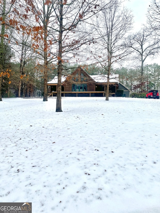 view of snowy yard