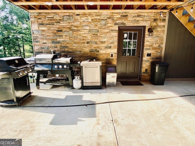 view of patio with area for grilling