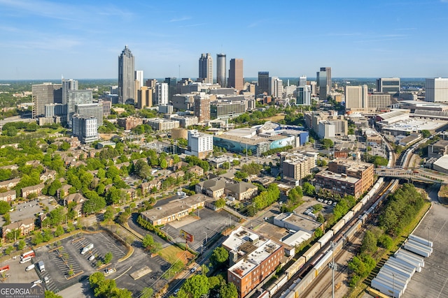 aerial view with a view of city