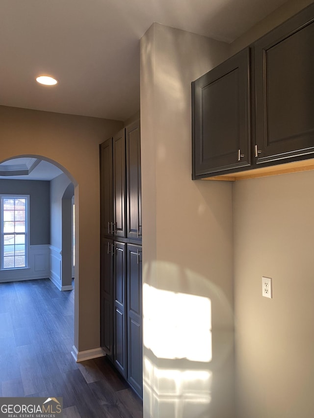 washroom featuring dark hardwood / wood-style flooring