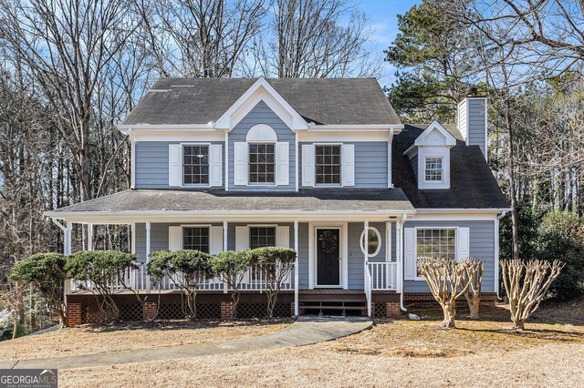 view of front of property featuring a porch