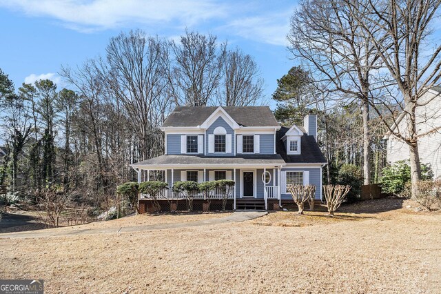 view of front of home featuring covered porch