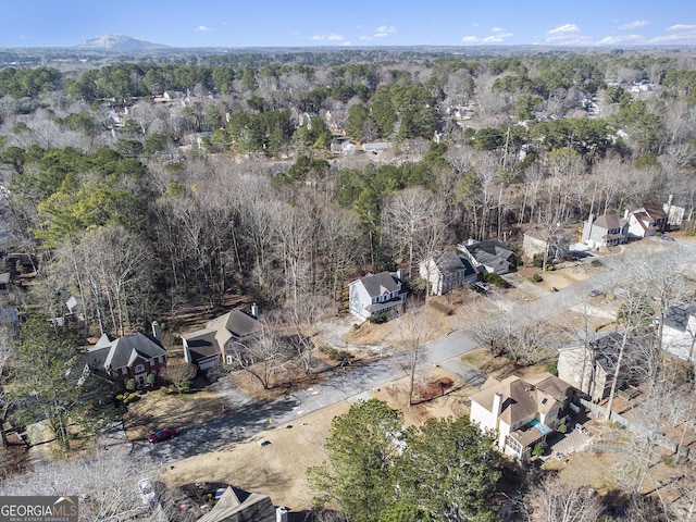 bird's eye view featuring a mountain view