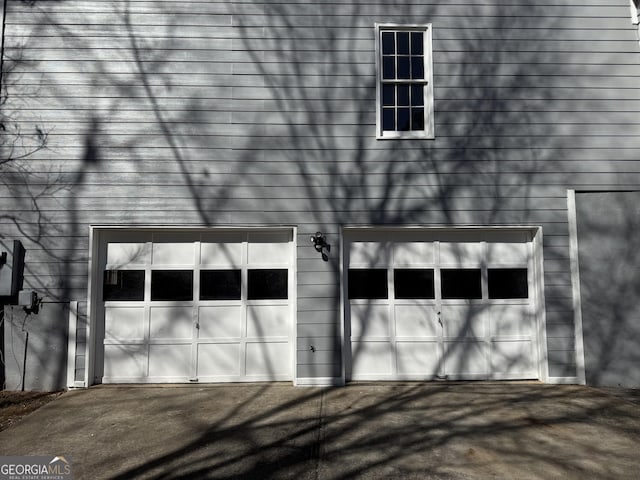 view of garage