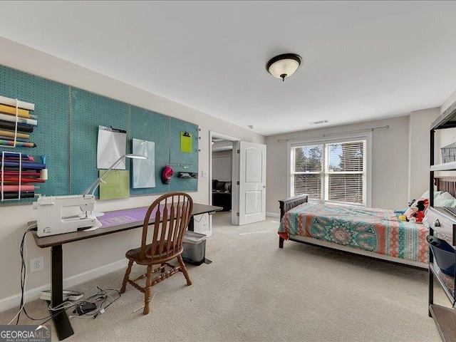 view of carpeted bedroom