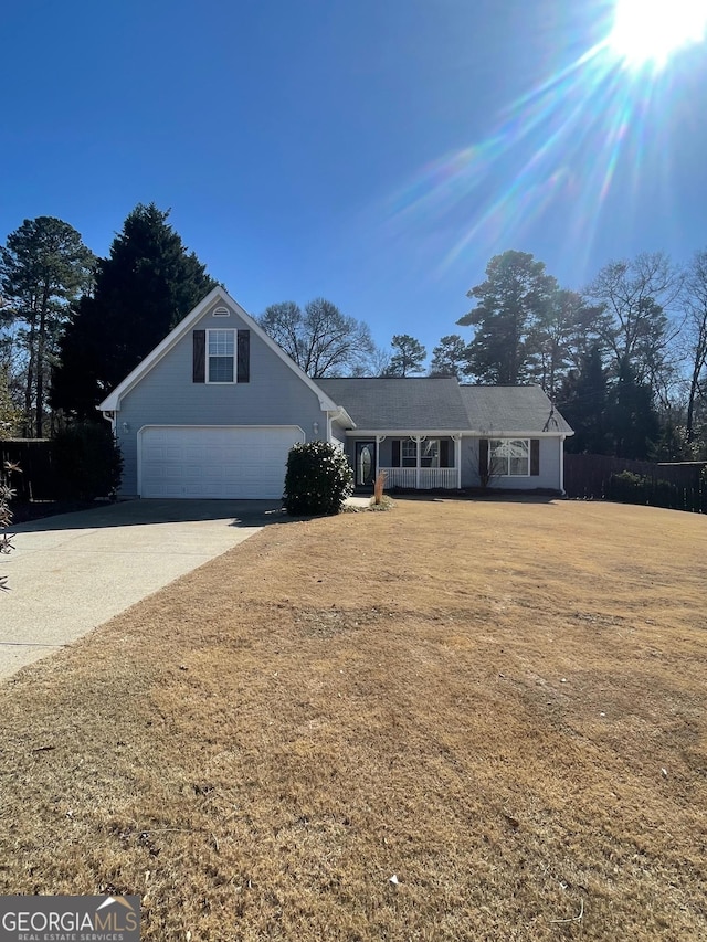 view of front facade with a garage