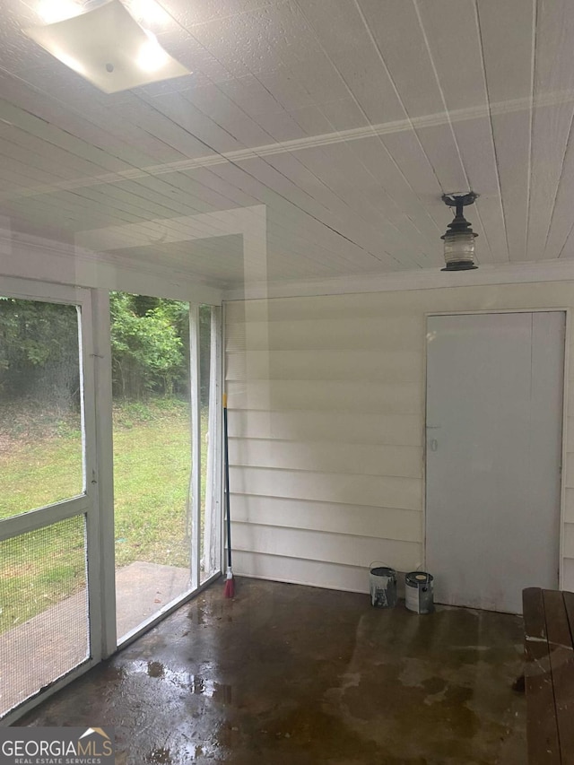 view of unfurnished sunroom