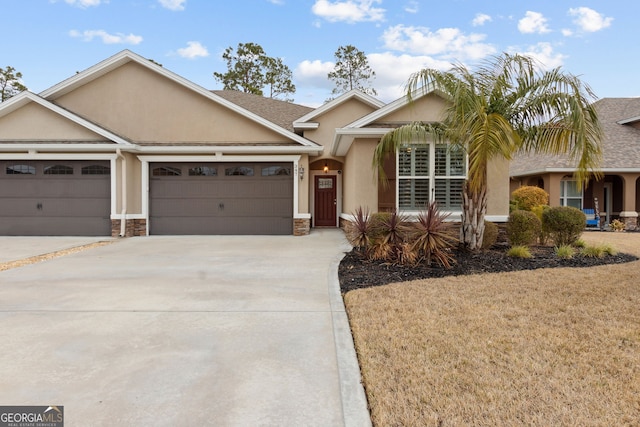 view of front of house with a garage