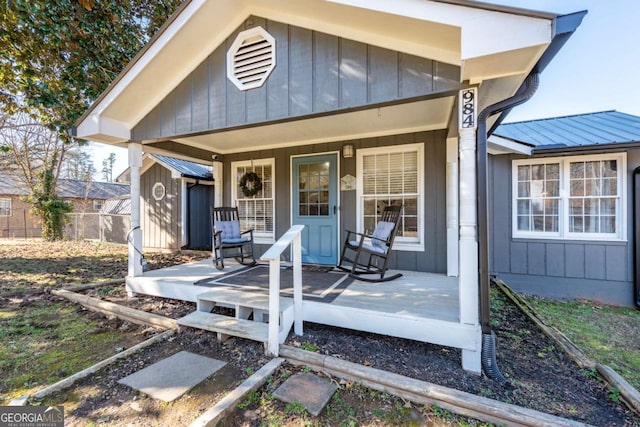 exterior space with covered porch