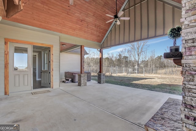 view of patio / terrace with ceiling fan