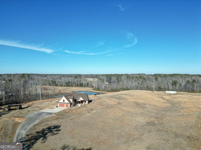 drone / aerial view with a rural view