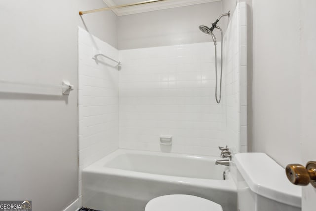 213 Pine Crest Dr, Cumming, GA 30040 - full bathroom with shower / tub combination and crown molding