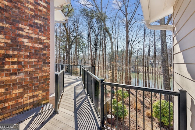 balcony with a water view