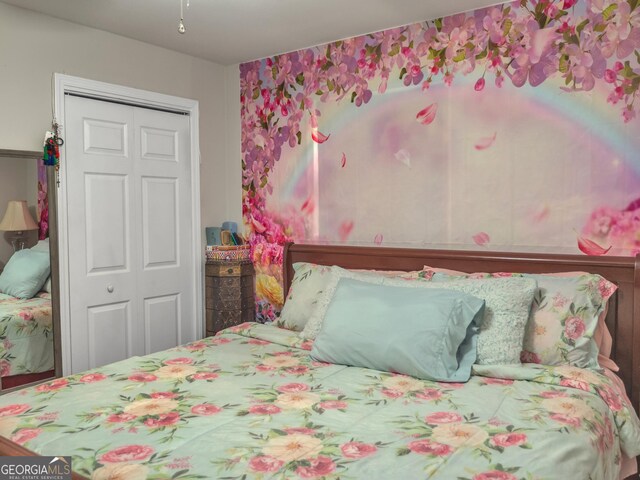 bedroom with a textured ceiling