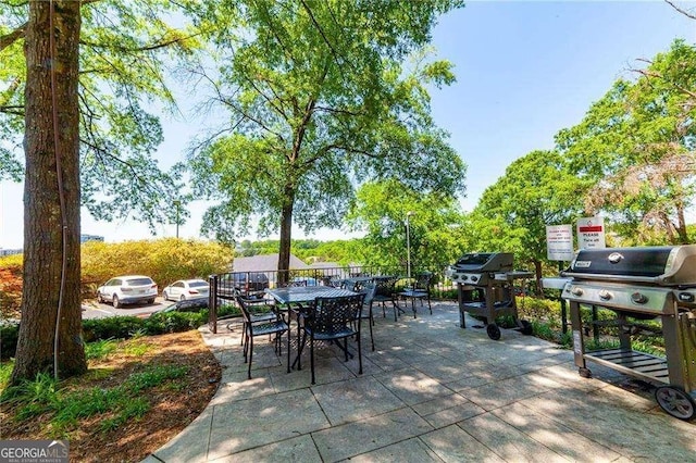 view of patio / terrace featuring a grill