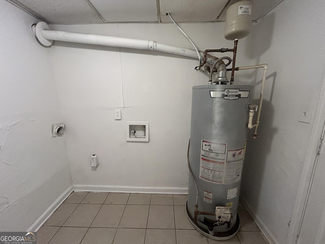 utility room with gas water heater