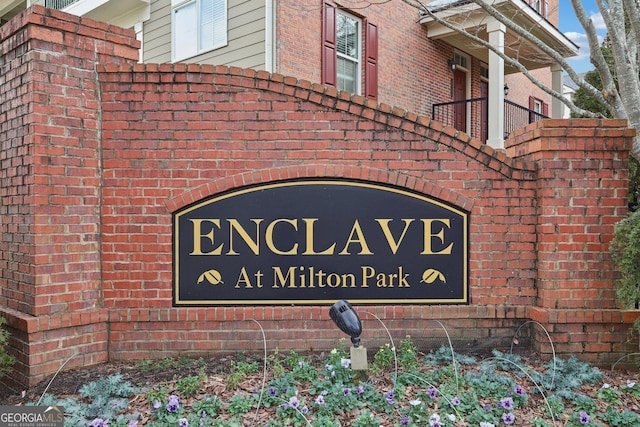 view of community sign