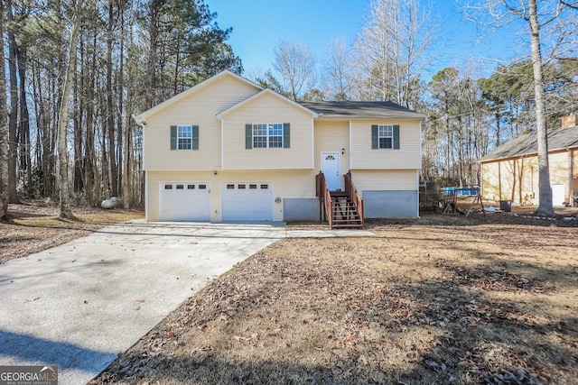 split foyer home with a garage