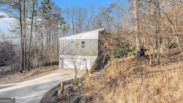 view of home's exterior featuring a garage