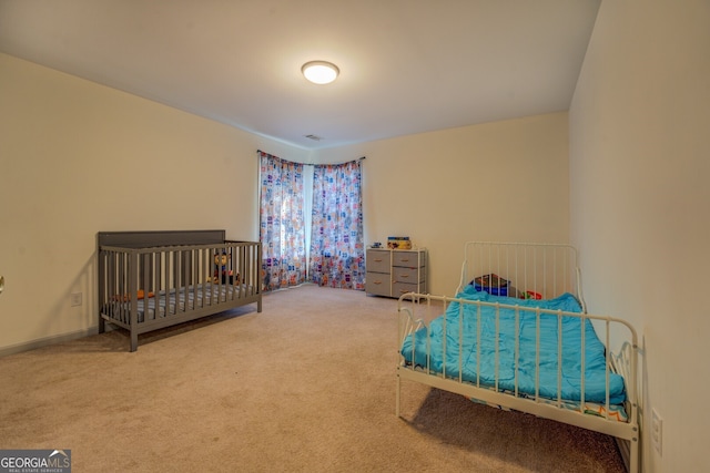 bedroom with carpet