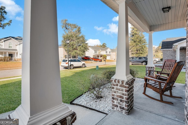 view of patio with a porch