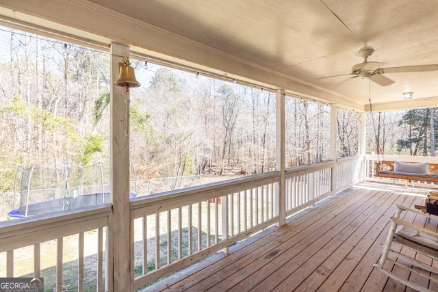 deck with ceiling fan