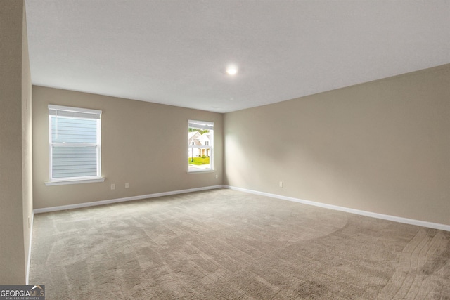 view of carpeted spare room