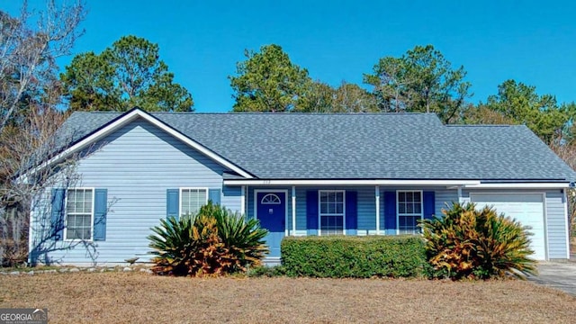 ranch-style home with a garage