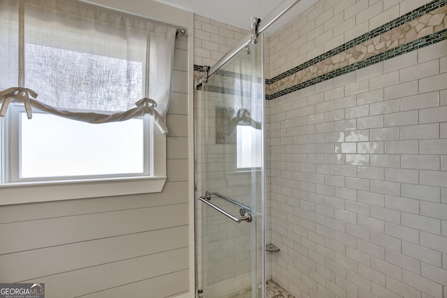 bathroom with walk in shower