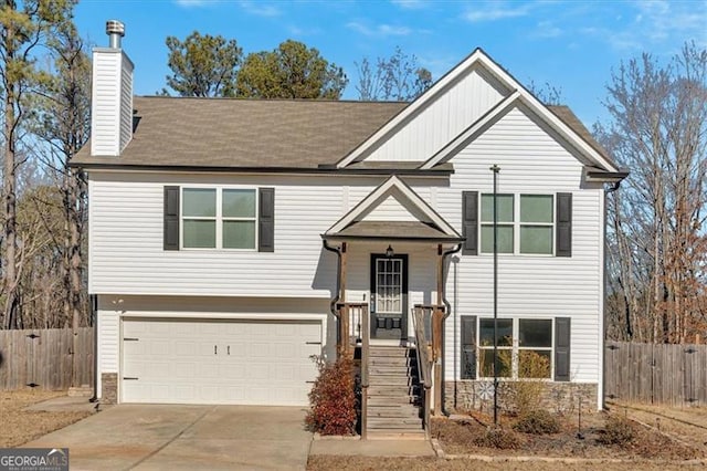 view of front of house featuring a garage