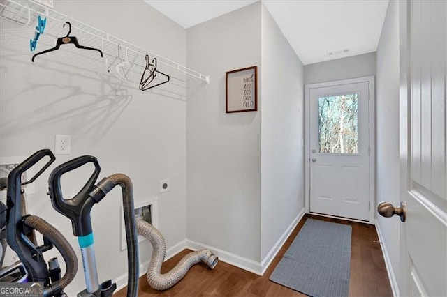 entryway featuring dark hardwood / wood-style floors