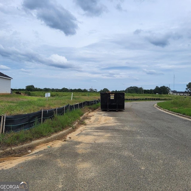 view of road featuring a rural view