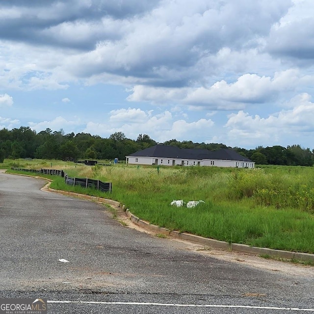 view of road with a rural view