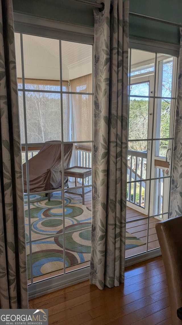 interior space featuring hardwood / wood-style flooring