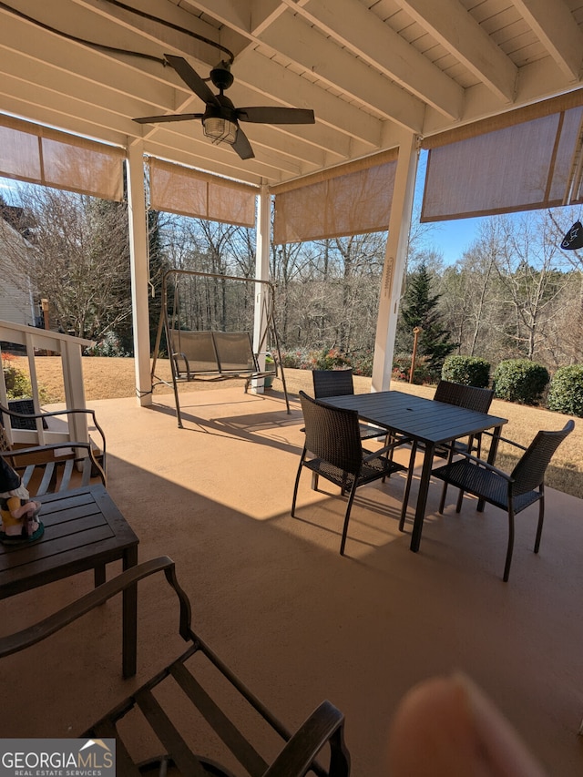 view of patio / terrace with ceiling fan