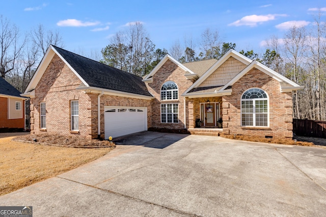 view of property featuring a garage