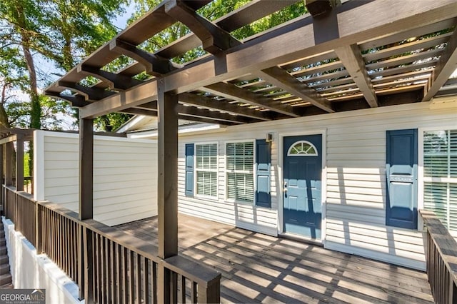 exterior space with a pergola